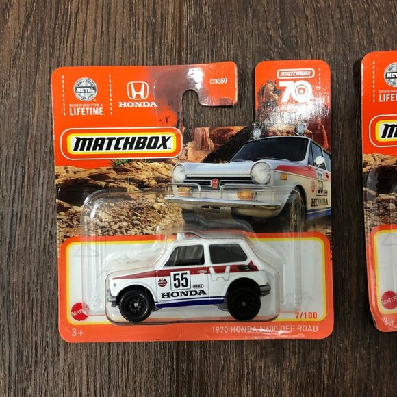 Matchbox 1970 Honda N600 Off Road 7/100 70th Year Metal White Motul LOT OF 2 - Picture 3 of 6